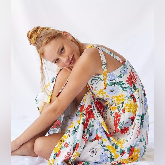 Urban Outfitters Colorful Floral Midi Dress - Picture 10 of 10